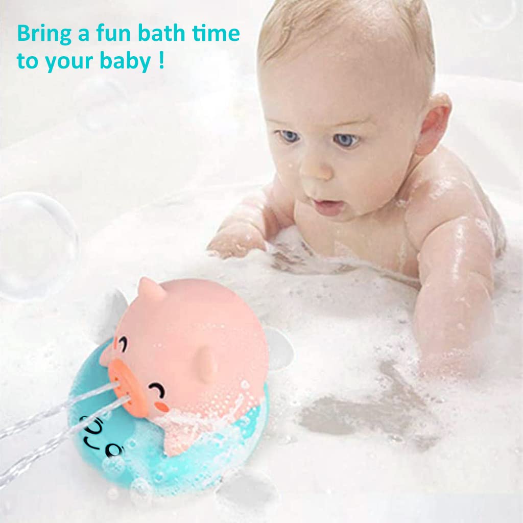 PATPAT Baby Bath Toys for 0-3 Years, Cute Piggy Spray Water Toys for Kids Bath, Bathing Swimming and Floating Toys for Boys&Girls, Shower Toy for Toddler Bathtime, Bathroom Moving Toy Gift for Kids PATPAT Baby Bath Toys for 0-3 Years, Cute Piggy Spray Water Toys for Kids Bath, Bathing Swimming and Floating Toys for Boys&Girls, Shower Toy for Toddler Bathtime, Bathroom Moving Toy Gift for Kids